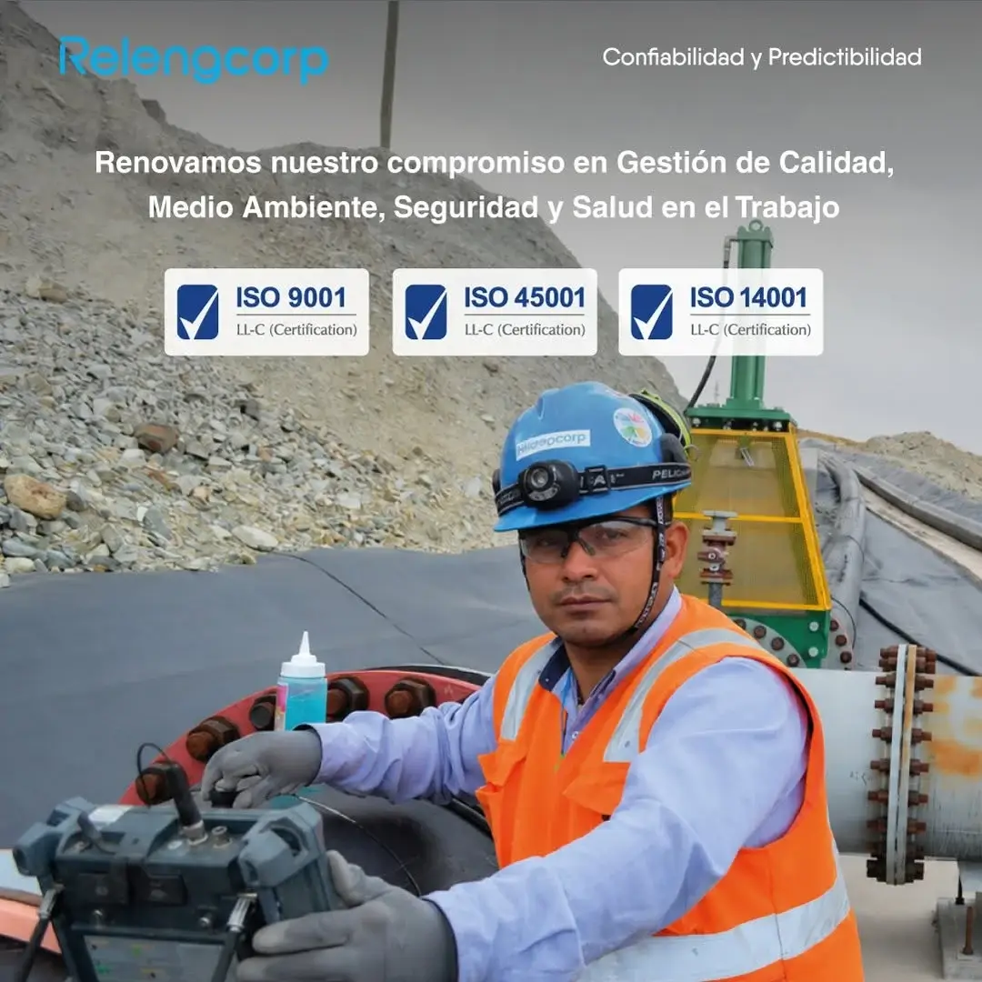 Certificaciones ISO 9001, ISO 14001 e ISO 45001 de Relengcorp